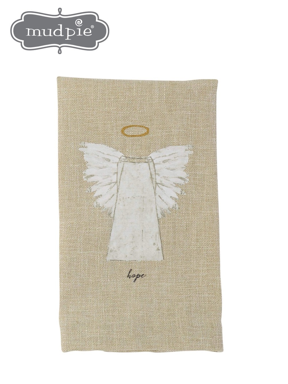 Mud Pie Printed Angel Sentiment Hand Towel - Hope